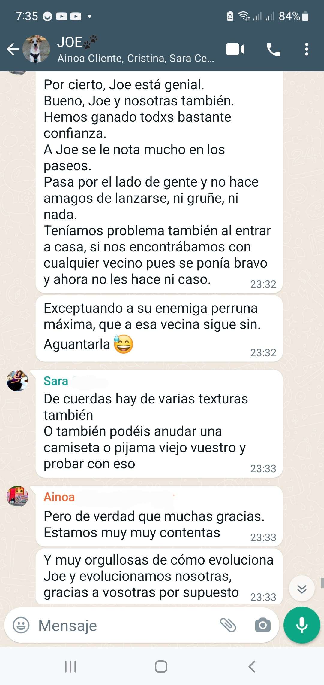 Testimonio de las tutoras de Joe